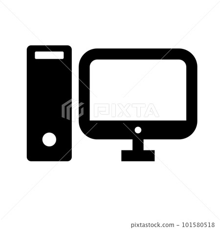 Server and desktop PC silhouette icons. vector. Server and desktop PC silhouette icons. vector. 101580518