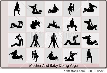 mom and baby doing yoga,mother and daughter doing yoga workout silhouette graphic,mother and daughter, woman and girl child doing yoga exercises, mom and baby doing yoga,mother and daughter doing yoga workout silhouette graphic,mother and daughter, woman and girl child doing yoga exercises, 101580585