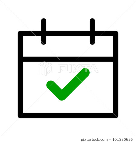 Check mark and calendar icon. schedule. vector. 101580656