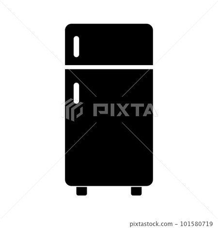 refrigerator silhouette. kitchen appliances. refrigerator. vector. 101580719