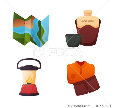 set of camping equipment vector illustration 101580801