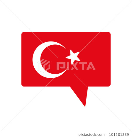 土耳其國旗語音氣泡圖標。向量。 101581289