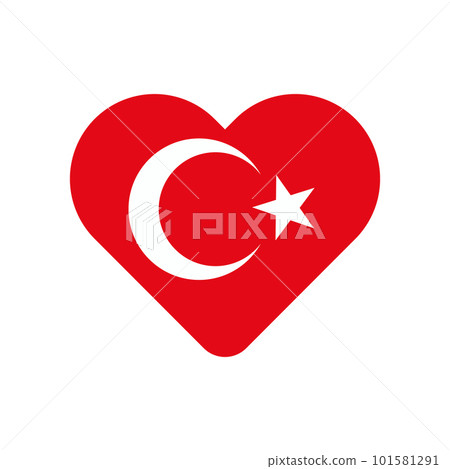 Heart mark Turkish flag. vector. Heart mark Turkish flag. vector. 101581291