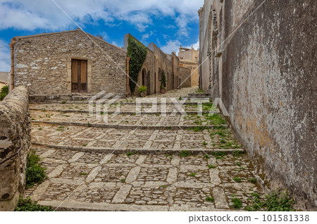 medieval Sicilian village medieval Sicilian village 101581338