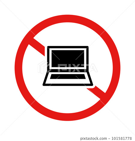Computer use prohibited icon. My computer is out of order. vector. 101581778
