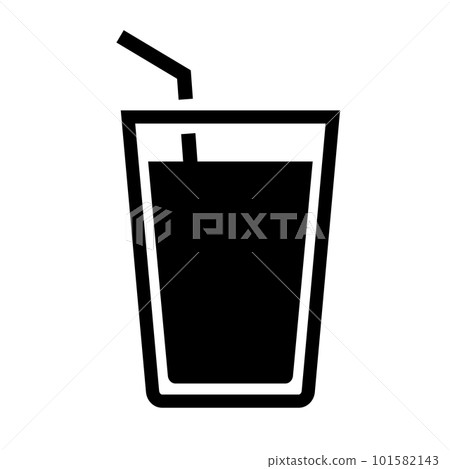 用吸管喝剪影圖標。向量。 101582143