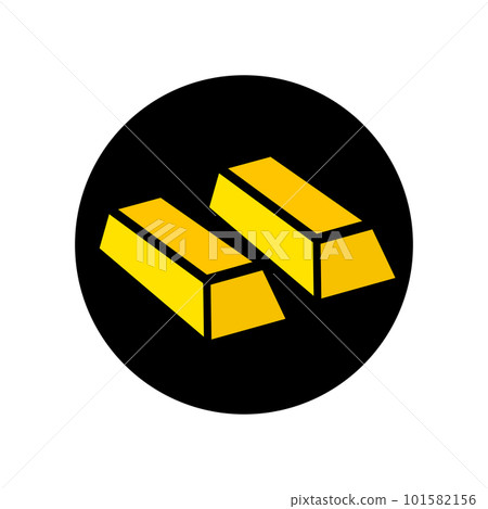 黑色圓圈中的金元寶圖標。向量。 101582156