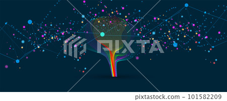 Neural network concept. Connected cells with links. High technology process. Abstract background 101582209