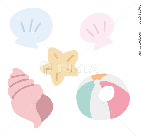 貝殼、海星、沙灘球海邊配套材料套裝 101582360