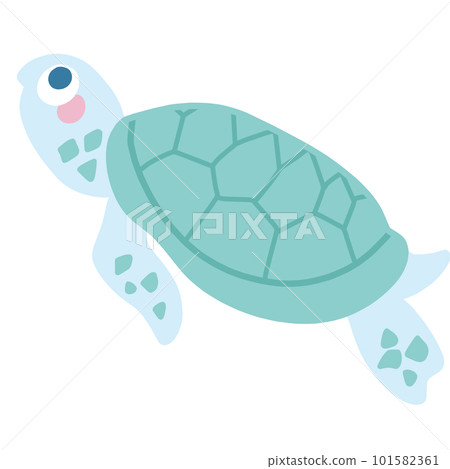 可愛的海龜無主線彩色插畫 101582361