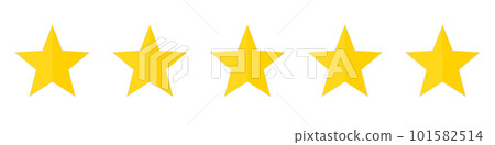 5 星評級圖標。審查。向量。 5 星評級圖標。審查。向量。 101582514