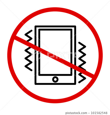 Smartphone vibration prohibited sign. Silent mode icon. vector. Smartphone vibration prohibited sign. Silent mode icon. vector. 101582548