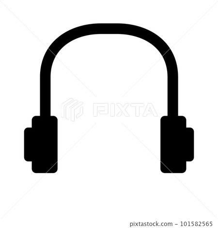 Headband style headphones silhouette icon. vector. Stock