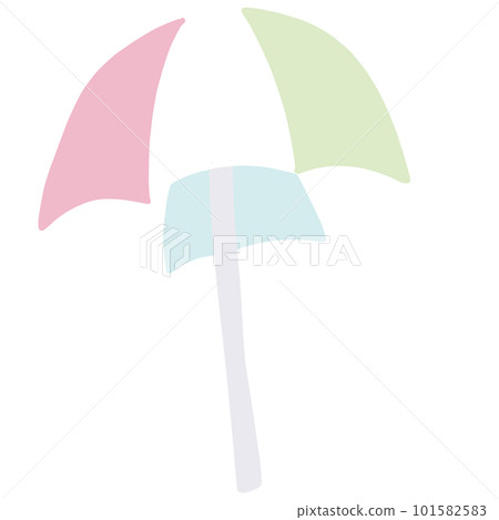 No main line color illustration of a simple beach umbrella 101582583