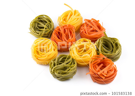 different pasta in three colors 101583138