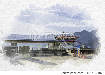 水彩風格 宮島口客運總站 JR 西宮島渡輪總站 廣島縣廿日市市 水彩風格 宮島口客運總站 JR 西宮島渡輪總站 廣島縣廿日市市 101585487
