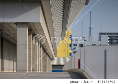 Consecutive exposed concrete pillars Consecutive exposed concrete pillars 101585795