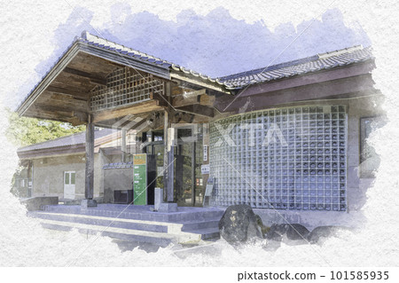 Watercolor-style Green Museum Shingo Onsen, Niimi City, Okayama Prefecture 101585935