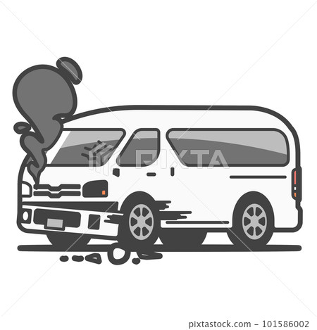 Illustration of a van/commercial vehicle that caused a traffic accident Mechanic/repair required 101586002