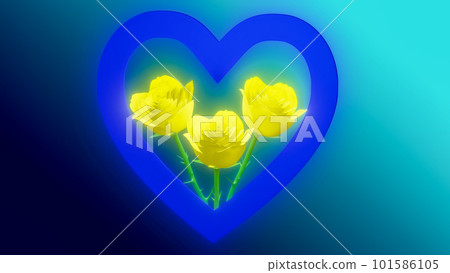 Father's Day Yellow roses and blue hearts Father's Day Yellow roses and blue hearts 101586105