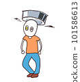 a person who hits his head with a tub 101586613