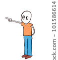 Stock Illustration: Pointing character Simple gesture confirmation 101586614