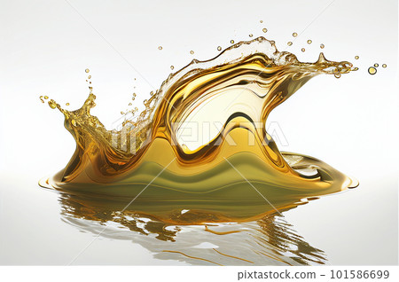 白色背景和金色液體飛濺 101586699