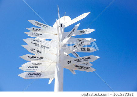 標示到世界各地城市的距離和方向 標示到世界各地城市的距離和方向 101587381