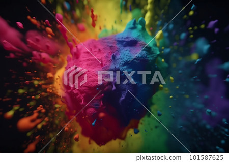 Textured liquid color oil paint and dry paint splashes, radial megablast explosion, AI generative image Textured liquid color oil paint and dry paint splashes, radial megablast explosion, AI generative image 101587625