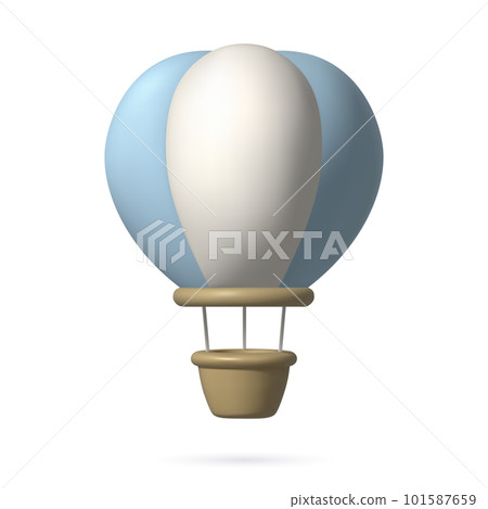 Hot Air Balloon aerostat cute 3d realistic vector illustration Adventure travelling concept 101587659