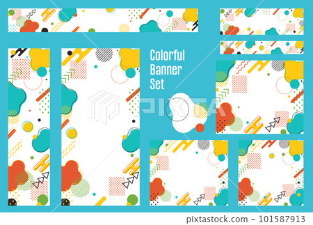 Frame material_Memphis pattern_Retro color Frame material_Memphis pattern_Retro color 101587913