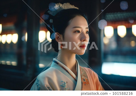 Princess wearing clothes like ancient Chinese dynasty "AI generated image" 101588216