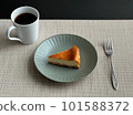 cheesecake and coffee on black background 101588372