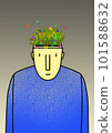 Man with a tree in his head.  illustration of plant and flower 101588632