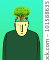 Man with a tree in his head.  illustration for your design 101588635