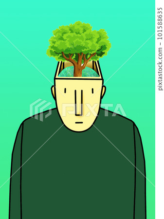 Man with a tree in his head. illustration for your design Man with a tree in his head. illustration for your design 101588635