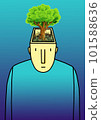 Man with a tree in his head.  illustration for your design 101588636