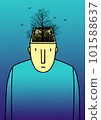 Man with a tree in his head.  illustration for your design 101588637