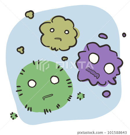 Cute mold and virus illustration during the rainy season 101588643