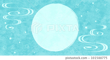 Summer-like running water pattern and brushstroke circular background Watercolor texture 101588775