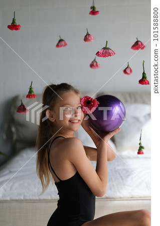 gymnast with ball gymnast with ball 101588800