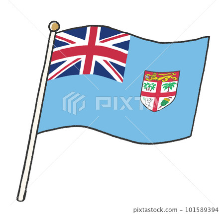 斐濟國旗插圖，就像孩子手繪的一樣 101589394