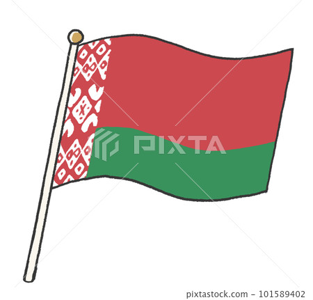 白俄羅斯國旗的插圖，看起來像是孩子手寫的 101589402