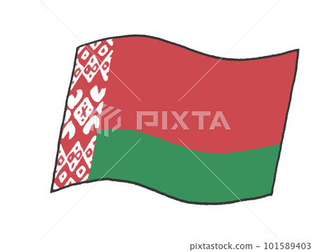 白俄羅斯國旗的插圖，看起來像是孩子手寫的 101589403