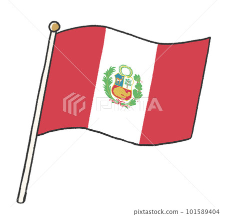 秘魯國旗的插圖就像是孩子手寫的 101589404