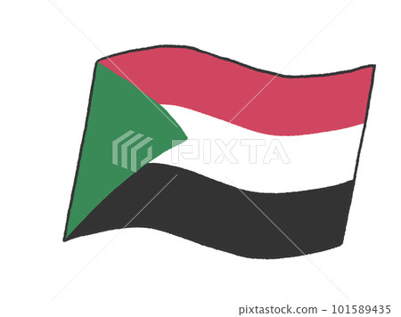 Sudan flag illustration like hand drawn by a child Sudan flag illustration like hand drawn by a child 101589435