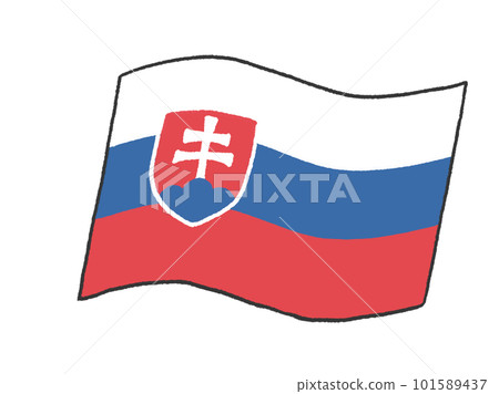斯洛伐克國旗插圖，就像孩子手繪的一樣 101589437
