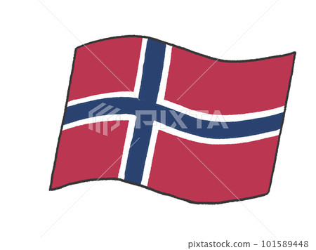 Illustration of the Norwegian flag that looks like it was drawn by a child Illustration of the Norwegian flag that looks like it was drawn by a child 101589448