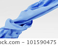 3D illustration of the   blue carbon fabric design element. Close up of the cloth material flying  101590475