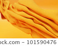 Yellow fabric, scarf in the wind, isolated dynamic fabric, fly fabric 3d rendering 101590476